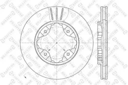 Тормозной диск STELLOX 6020-9941V-SX вентилируемый передняя ось