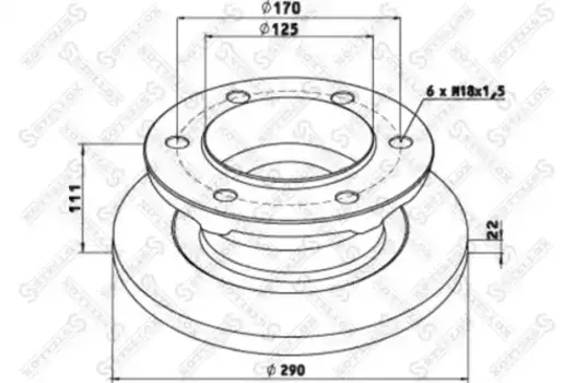 Тормозной диск STELLOX 85-00700-SX невентилируемый передняя ось