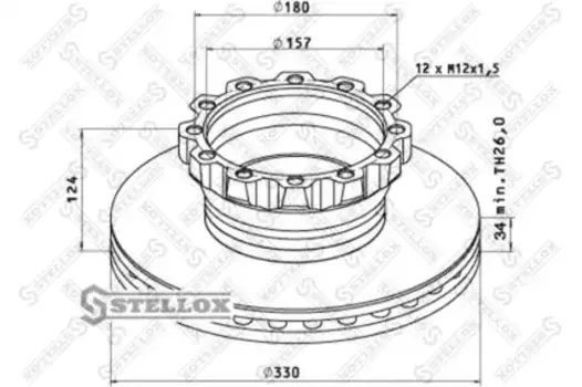 Тормозной диск STELLOX 85-00711-SX вентилируемый задняя ось