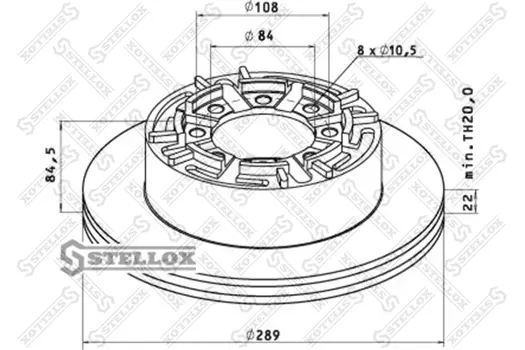 Тормозной диск STELLOX 85-00737-SX невентилируемый задняя ось