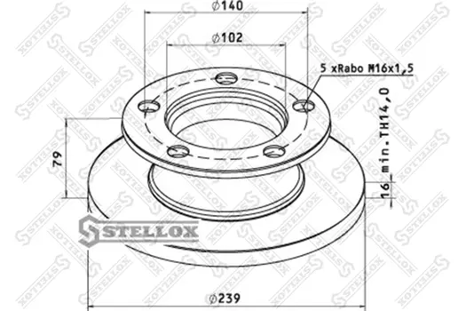 Тормозной диск STELLOX 85-00761-SX невентилируемый передняя ось
