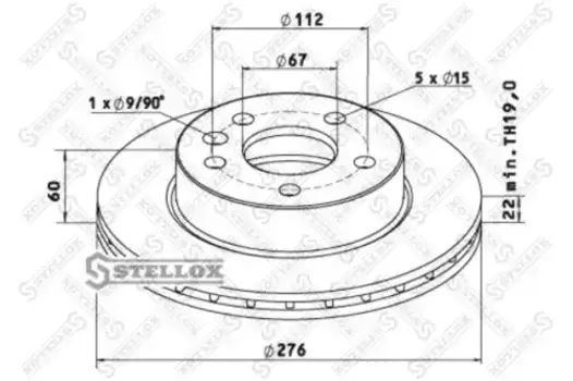 Тормозной диск STELLOX 85-00765-SX вентилируемый