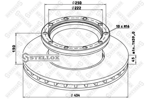 Тормозной диск STELLOX 85-00791-SX вентилируемый