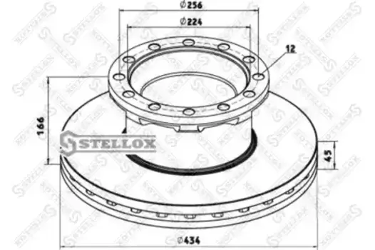 Тормозной диск STELLOX 85-00792-SX невентилируемый задняя ось
