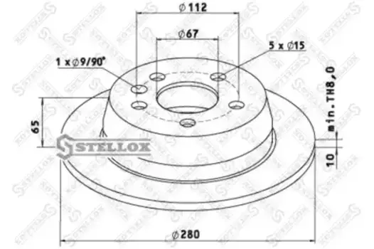 Тормозной диск STELLOX 85-00799-SX невентилируемый