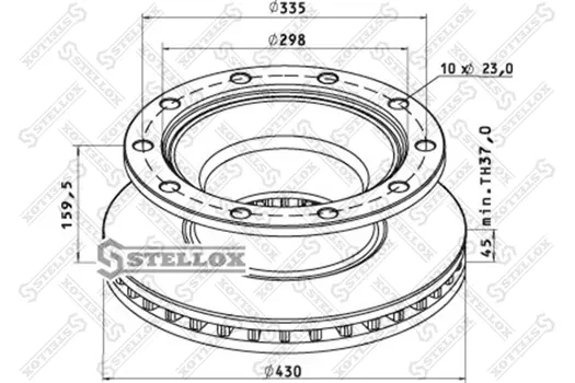 Тормозной диск STELLOX 85-00810-SX вентилируемый