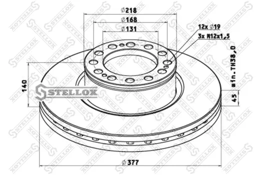 Тормозной диск STELLOX 85-00813-SX вентилируемый