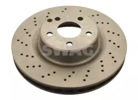 Тормозной диск SWAG 10 92 1086 вентилируемый, перфорированный передняя ось