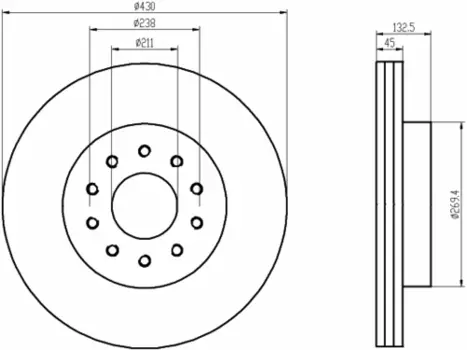 Тормозной диск TEXTAR 93087900 вентилируемый передняя ось задняя ось