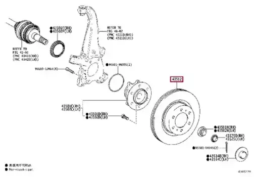 Тормозной диск TOYOTA / LEXUS 4351260290