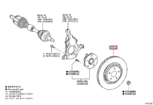 Тормозной диск TOYOTA / LEXUS 43512-0E060