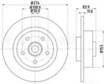 Тормозной диск TRIALLI DF 190337 полный задняя ось