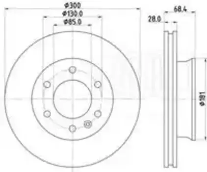 Тормозной диск TRIALLI DF 190409 вентилируемый передняя ось
