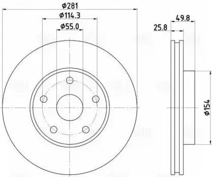 Тормозной диск TRIALLI DF 270053 вентилируемый передняя ось