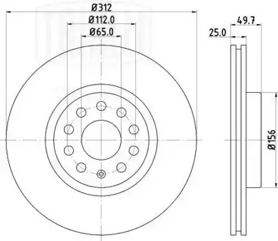 Тормозной диск TRIALLI DF 280s