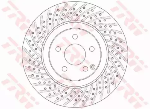 Тормозной диск TRW DF6433S перфорированный передняя ось