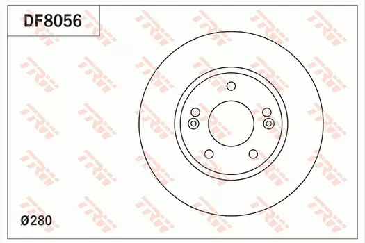 Тормозной диск TRW DF8056 вентилируемый передний мост