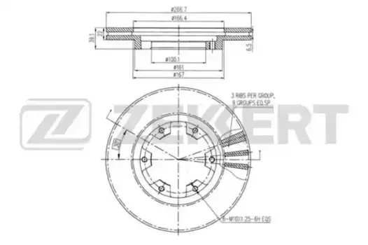 Тормозной диск ZEKKERT BS6041