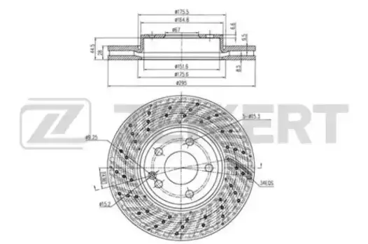 Тормозной диск ZEKKERT BS6165