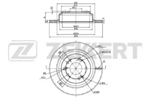 Тормозной диск ZEKKERT BS6186