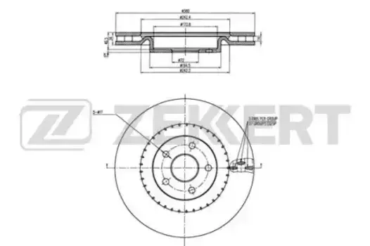 Тормозной диск ZEKKERT BS6362