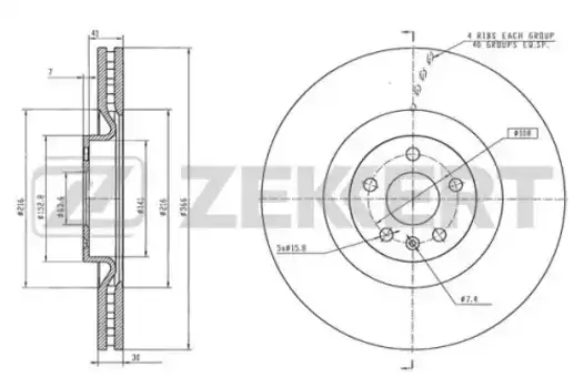Тормозной диск ZEKKERT BS-6454