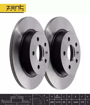 Тормозной диск ZENTPARTS Z05960 полный задняя ось