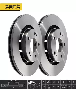Тормозной диск ZENTPARTS Z05965 вентилируемый передняя ось