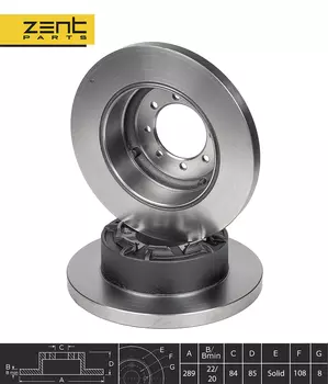 Тормозной диск ZENTPARTS Z06099 полный задняя ось