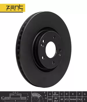 Тормозной диск ZENTPARTS Z06178 вентилируемый передняя ось
