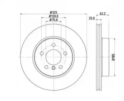 Тормозной диск ZENTPARTS Z06185 вентилируемый передняя ось