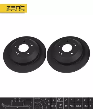 Тормозной диск ZENTPARTS Z06270 полный задняя ось
