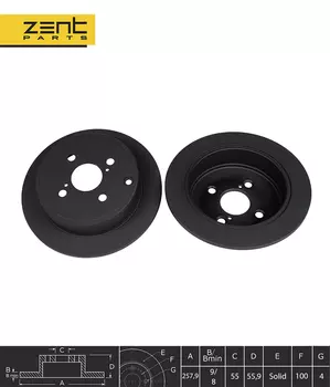 Тормозной диск ZENTPARTS Z06279 полный задняя ось