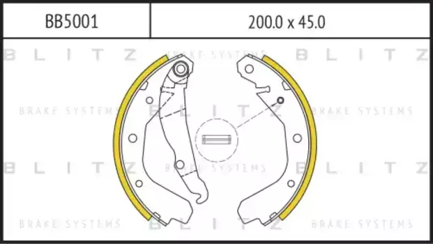 Тормозные колодки барабанные BLITZ BB5001