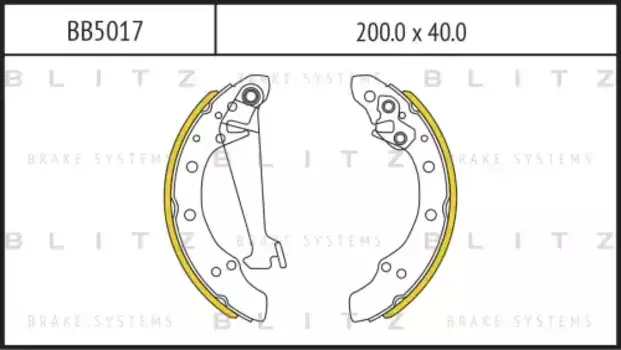 Тормозные колодки барабанные BLITZ BB5017