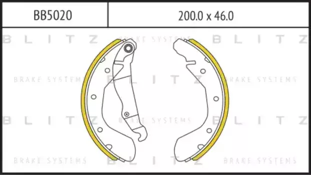Тормозные колодки барабанные BLITZ BB5020