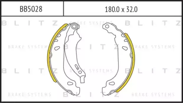 Тормозные колодки барабанные BLITZ BB5028