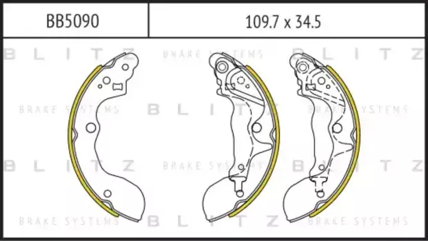 Тормозные колодки барабанные BLITZ BB5090
