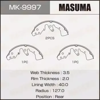 Тормозные колодки барабанные задняя ось MASUMA MK-9997