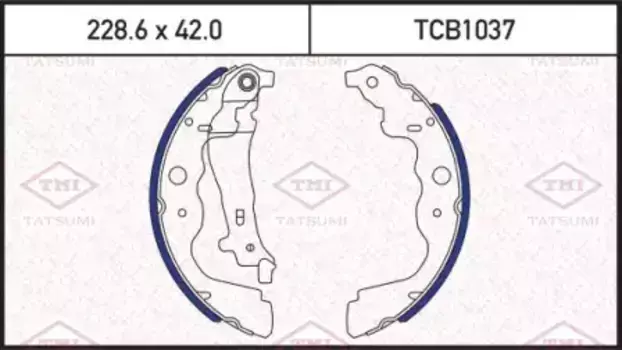 Тормозные колодки барабанные задняя ось TATSUMI TCB1037
