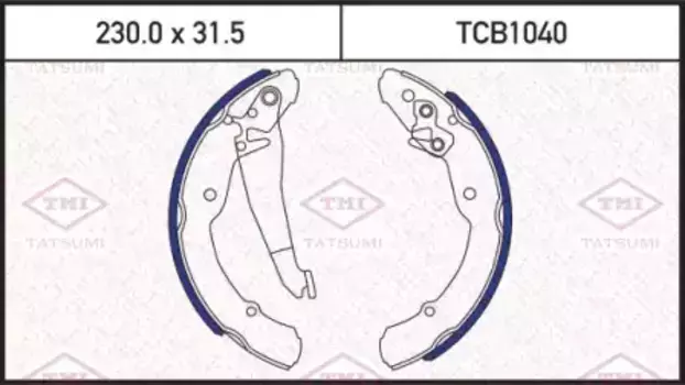 Тормозные колодки барабанные задняя ось TATSUMI TCB1040