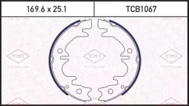 Тормозные колодки барабанные задняя ось TATSUMI TCB1067