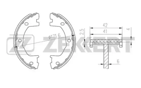 Тормозные колодки барабанные задняя ось ZEKKERT BK4315