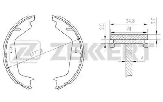Тормозные колодки барабанные задняя ось ZEKKERT BK-4447