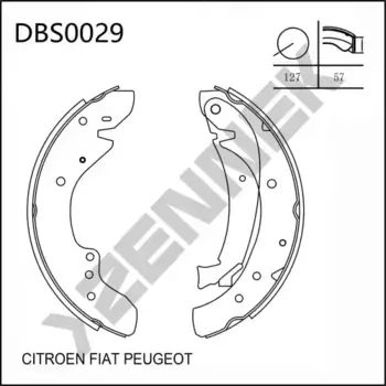 Тормозные колодки барабанные ZENNEK DBS0029