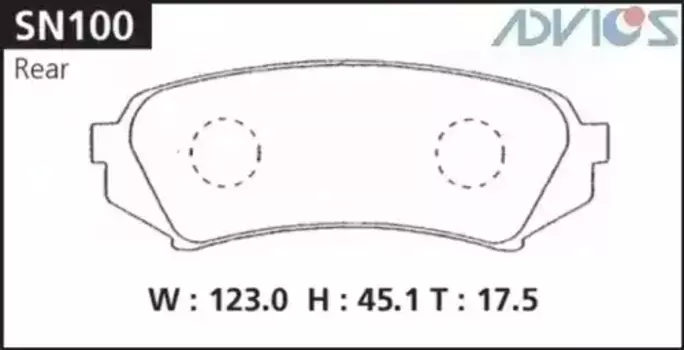 Тормозные колодки дисковые ADVICS SN100
