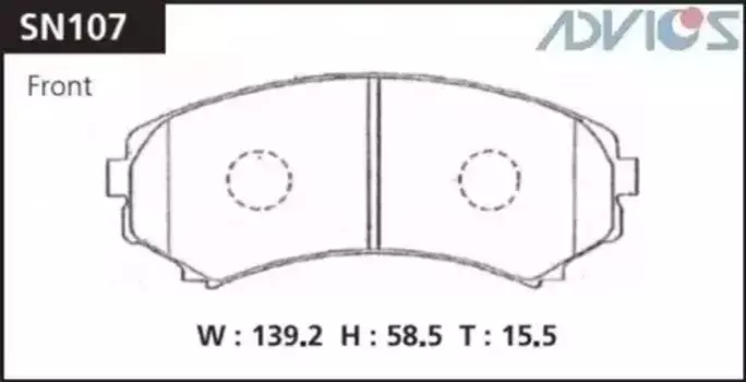Тормозные колодки дисковые ADVICS SN107