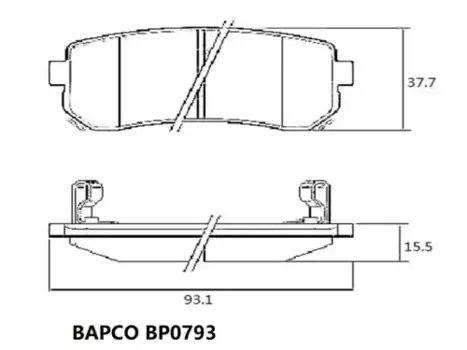 Тормозные колодки дисковые BAPCO BP0793