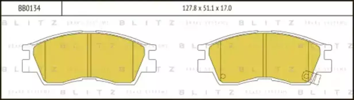 Тормозные колодки дисковые BLITZ BB0134