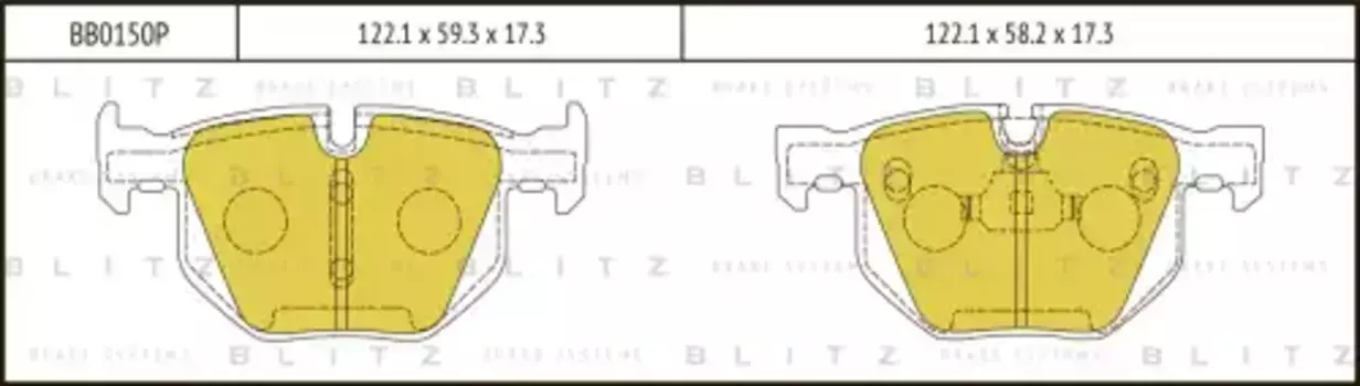 Тормозные колодки дисковые BLITZ BB0150P